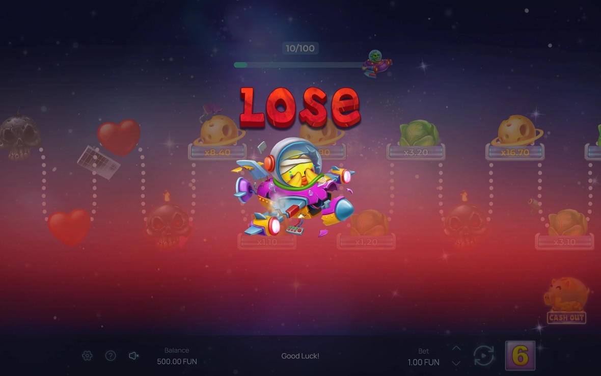 Orbital Rush — lose state